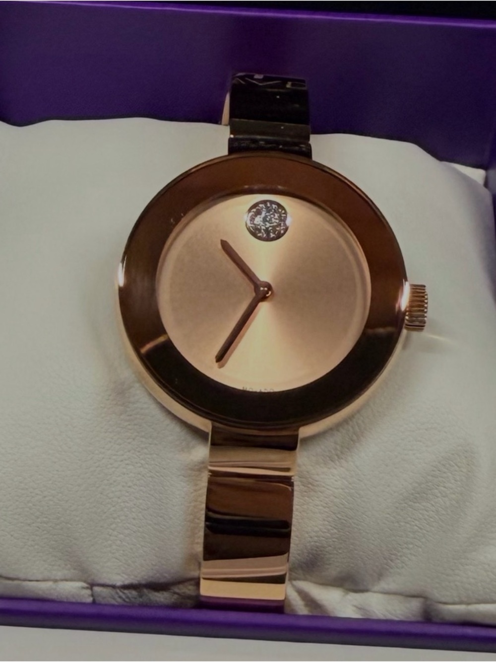 Movado Bold Rose Gold Tone Women's Bracelet Watch - Picture 2 of 2